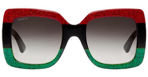 gucci sunglasses women red and green on side|gucci aviator style sunglasses.